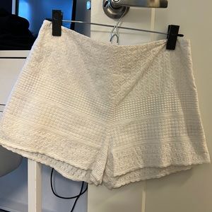 Free People White Patterned Shorts